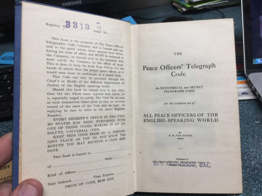The Peace Officers' Telegraph Code