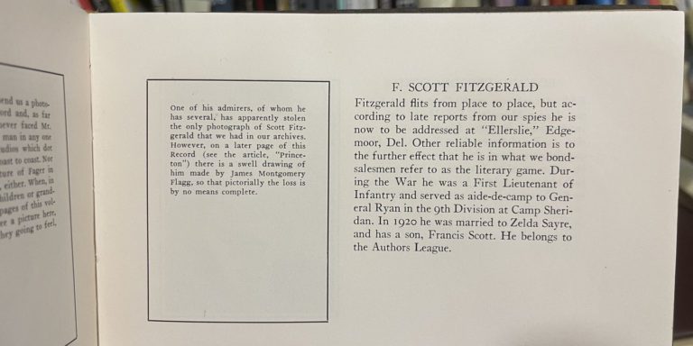 Princeton Yearbook with Fitzgerald
