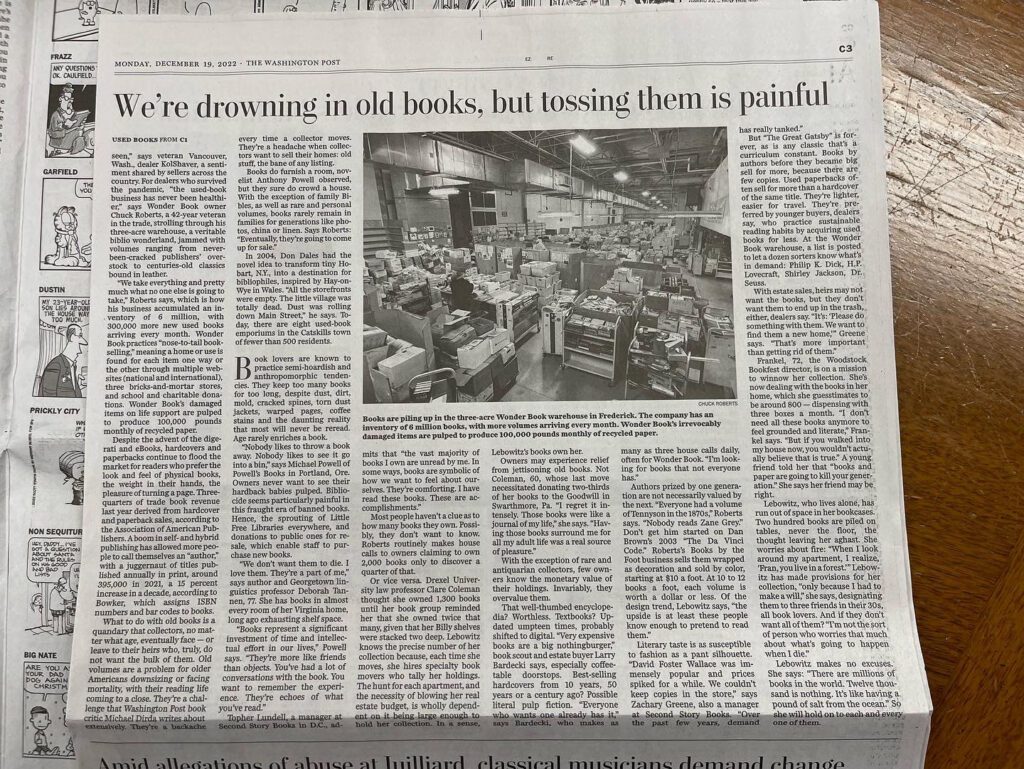 The Washington Post Used Bookstore Article