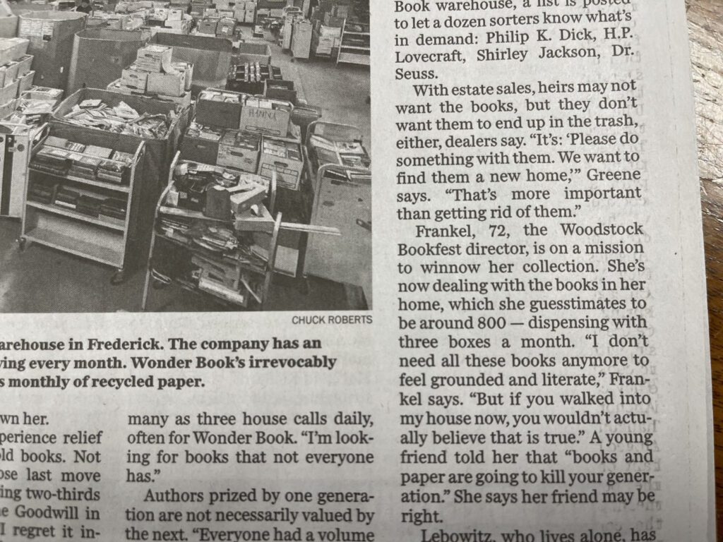Chuck's Photo in The Washington Post Used Bookstore Article